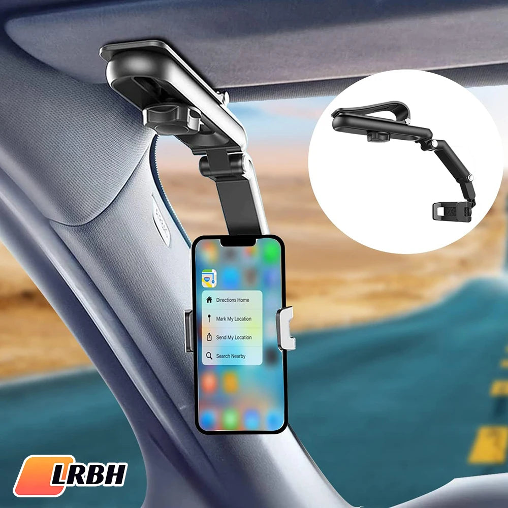 Sun Visor Phone Holder for Car Multifunctional 360° Rotating Sun Visor Cell Phone Holder with IPhone/Samsung/Android