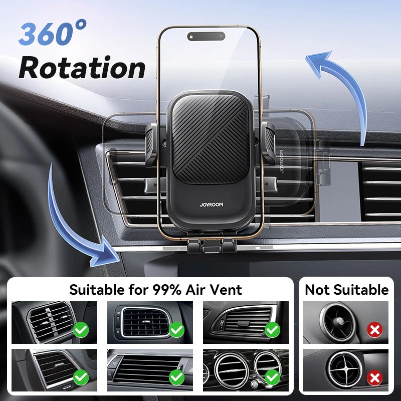 Joyroom Car Phone Holder 360° Rotation Car Air Vent Phone Holder Universal Hands-Free Cell Phone Mount For 4.7-6.9'' Phones